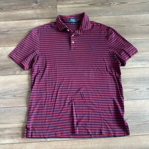 Polo by Ralph Lauren Red & Navy Striped Short-Sleeve Polo